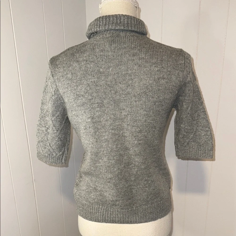 The Limited Gray Cowl Neck Sweater with Gold Accents